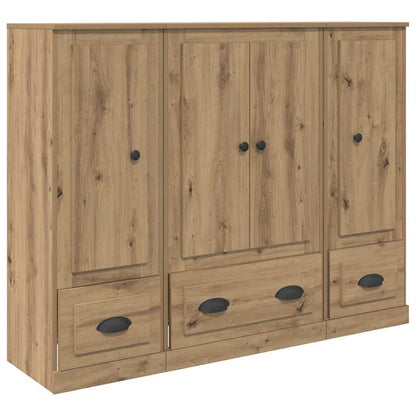 Hoge kast met lade 3 pcs Artisan Eiken Bewerkt hout