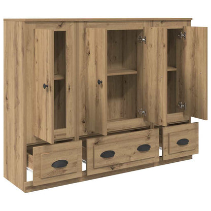 Hoge kast met lade 3 pcs Artisan Eiken Bewerkt hout