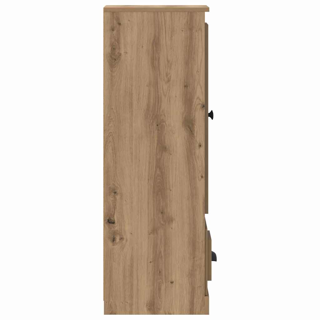 Hoge kast met lade 3 pcs Artisan Eiken Bewerkt hout