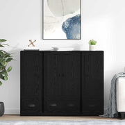 Dressoir 132x35,5x103,5 cm zwart eiken