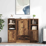 Hoge kast met lade 132x35,5x103,5 cm bewerkt hout