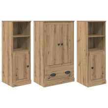 Hoge kast met lade 3 pcs Artisan Eiken Bewerkt hout
