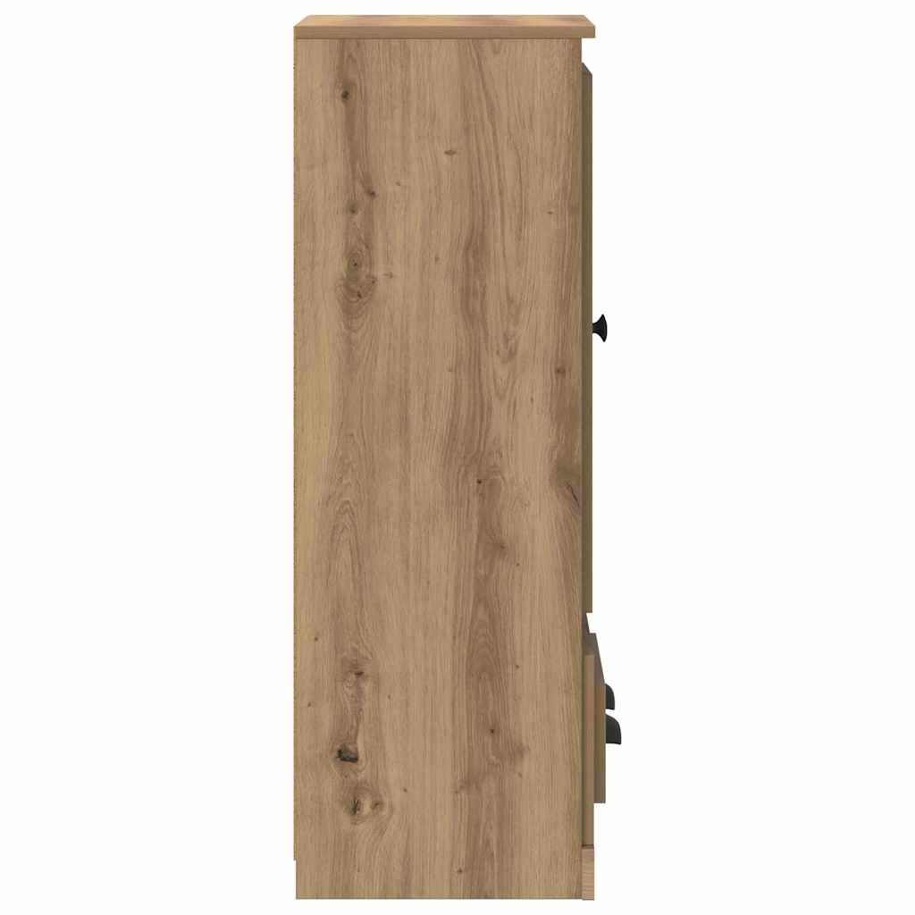 Hoge kast met lade 3 pcs Artisan Eiken Bewerkt hout