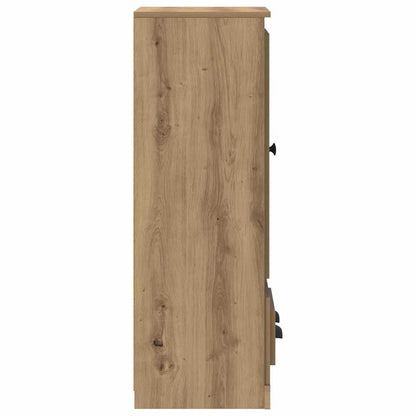 Hoge kast met lade 3 pcs Artisan Eiken Bewerkt hout