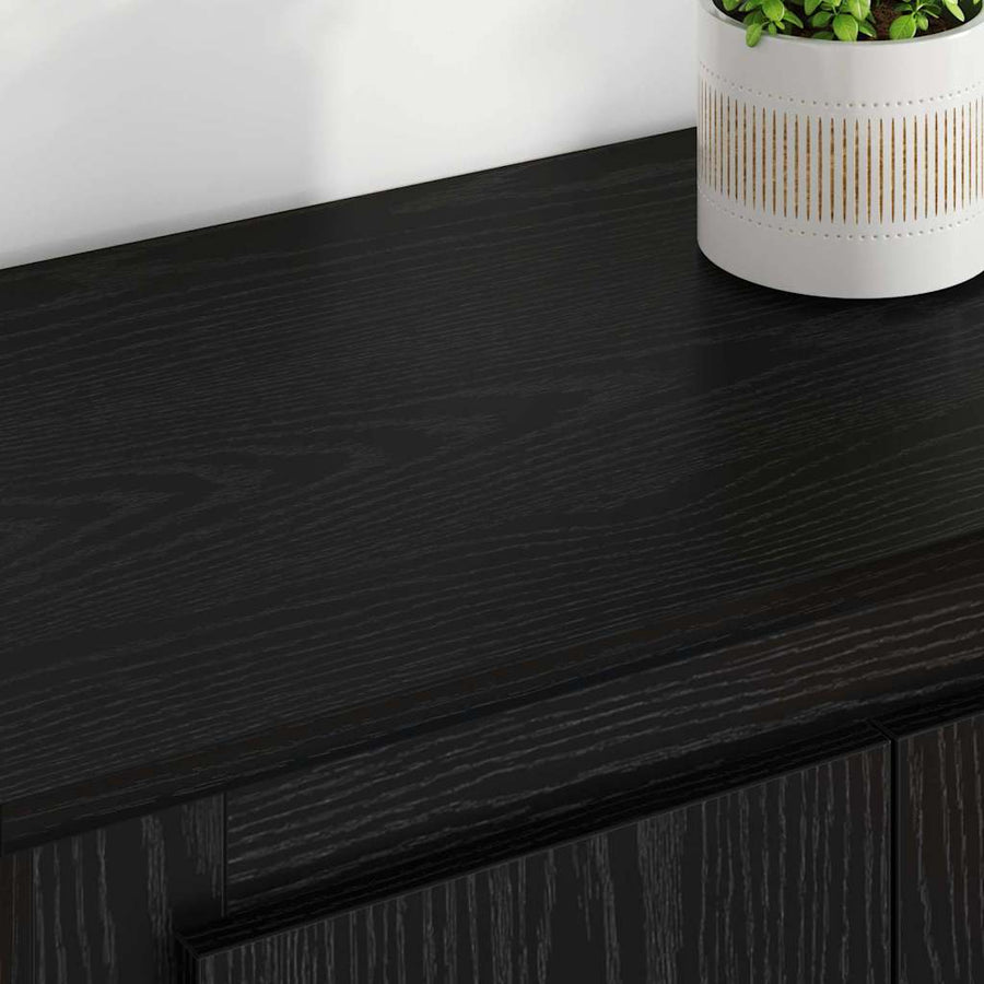 Highboard 3 pcs Zwart Eiken 35 x 60 x 103,5 cm Bewerkt hout