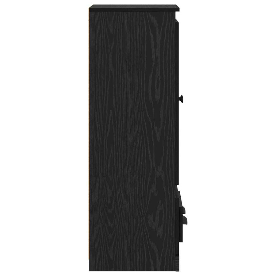 Highboard 3 pcs Zwart Eiken 35 x 60 x 103,5 cm Bewerkt hout