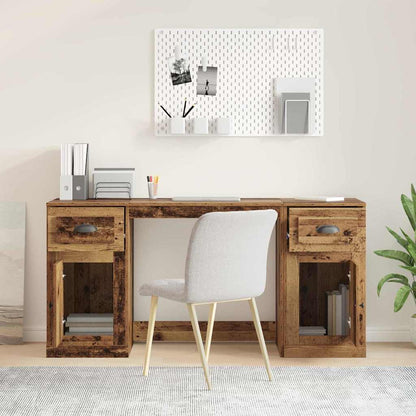 Bureau met kast Oud Hout 154,5 x 50 x 75 cm Bewerkt hout