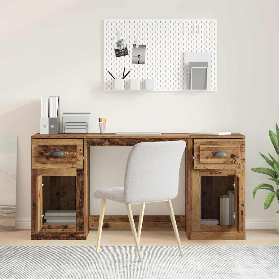 Bureau met kast Oud Hout 154,5 x 50 x 75 cm Bewerkt hout