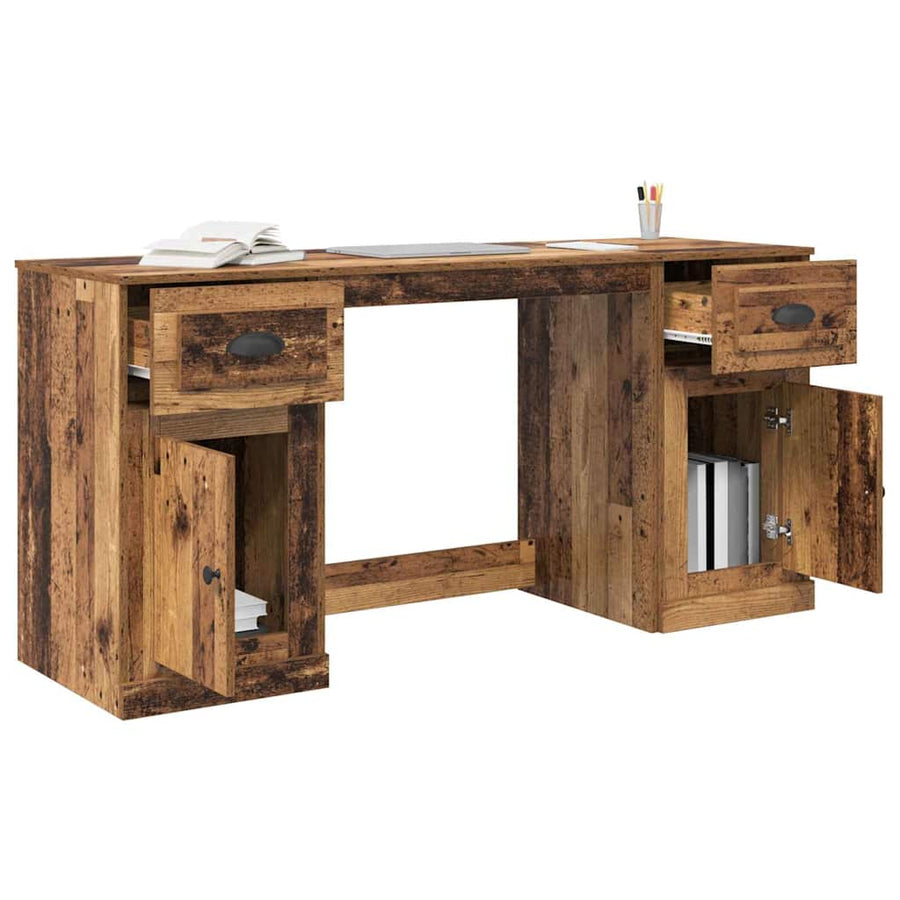 Bureau met kast Oud Hout 154,5 x 50 x 75 cm Bewerkt hout