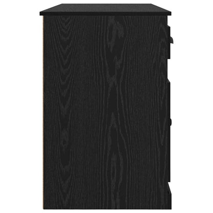 Bureau met kast Zwart Eiken 154,5 x 50 x 75 cm Bewerkt hout