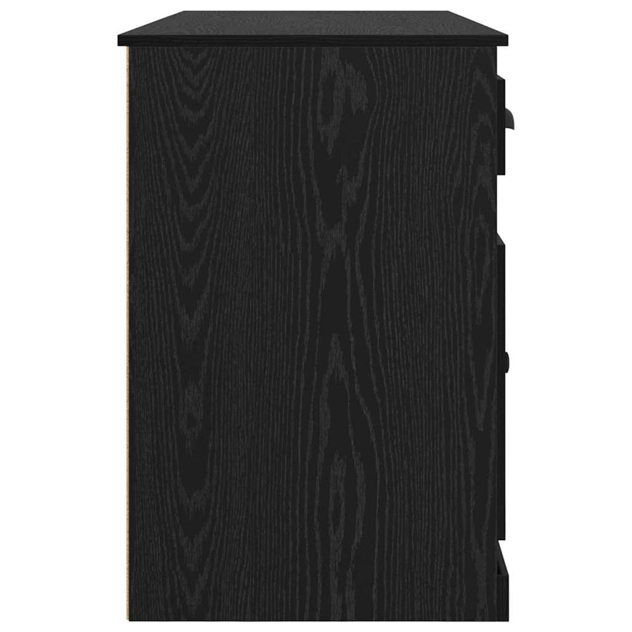 Bureau met kast Zwart Eiken 154,5 x 50 x 75 cm Bewerkt hout
