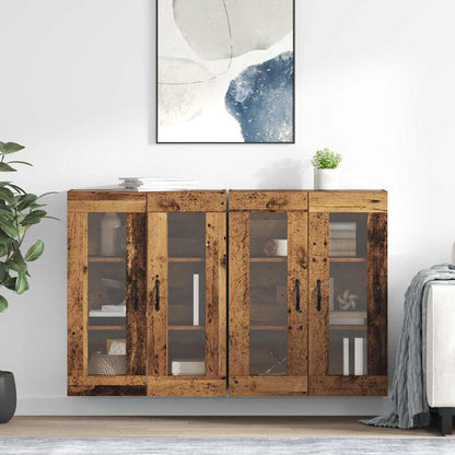 Wandgemonteerde Kasten 2 pcs Oud Hout 69,5 x 34 x 90 cm