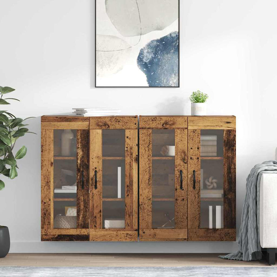 Wandgemonteerde Kasten 2 pcs Oud Hout 69,5 x 34 x 90 cm