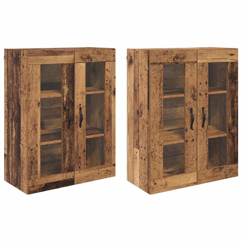 Wandgemonteerde Kasten 2 pcs Oud Hout 69,5 x 34 x 90 cm
