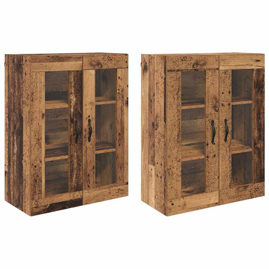 Wandgemonteerde Kasten 2 pcs Oud Hout 69,5 x 34 x 90 cm