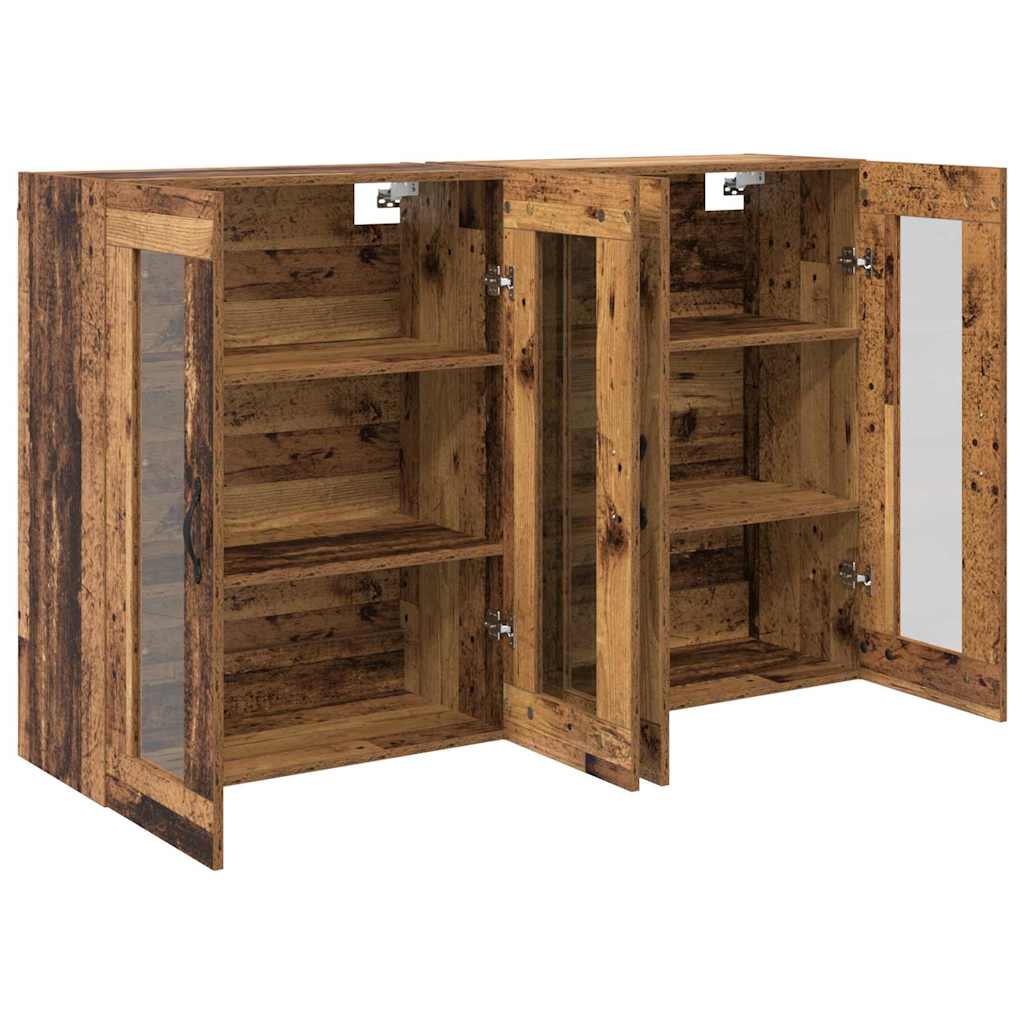 Wandgemonteerde Kasten 2 pcs Oud Hout 69,5 x 34 x 90 cm