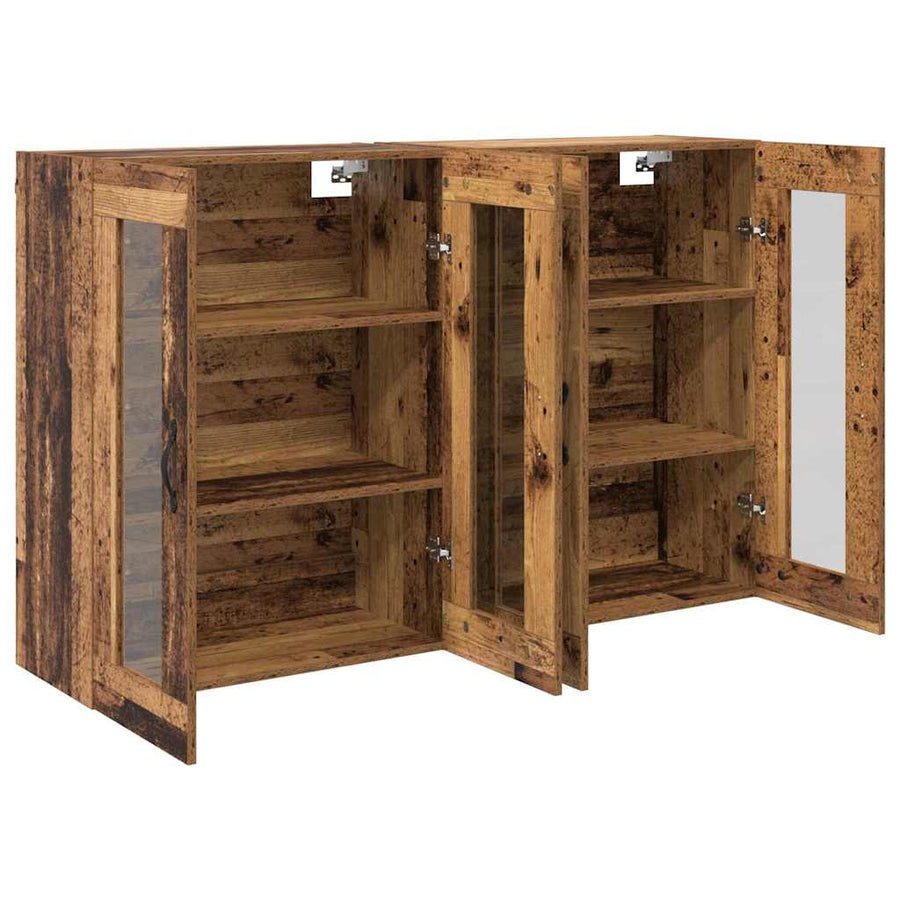 Wandgemonteerde Kasten 2 pcs Oud Hout 69,5 x 34 x 90 cm