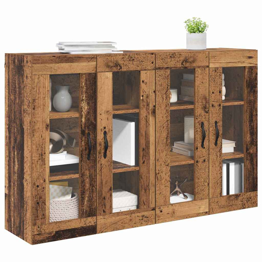 Wandgemonteerde Kasten 2 pcs Oud Hout 69,5 x 34 x 90 cm