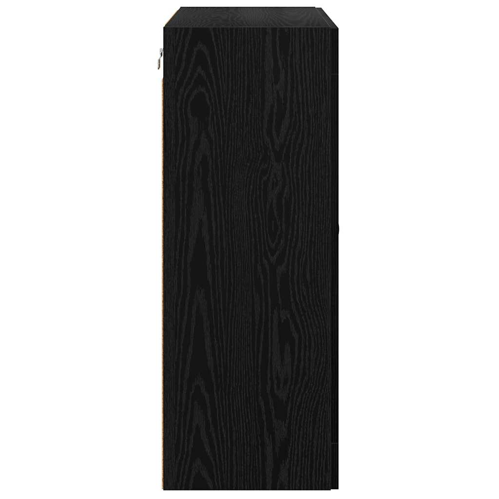 Wandgemonteerde Kasten 2 pcs Zwart Eiken 69,5 x 34 x 90 cm
