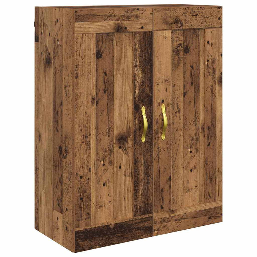 Wandkasten 2 pcs Oud Hout 69,5 x 34 x 90 cm Bewerkt hout