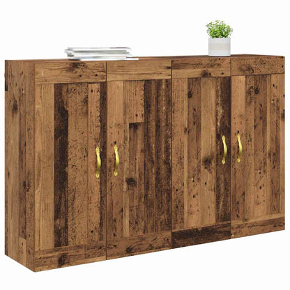 Wandkasten 2 pcs Oud Hout 69,5 x 34 x 90 cm Bewerkt hout