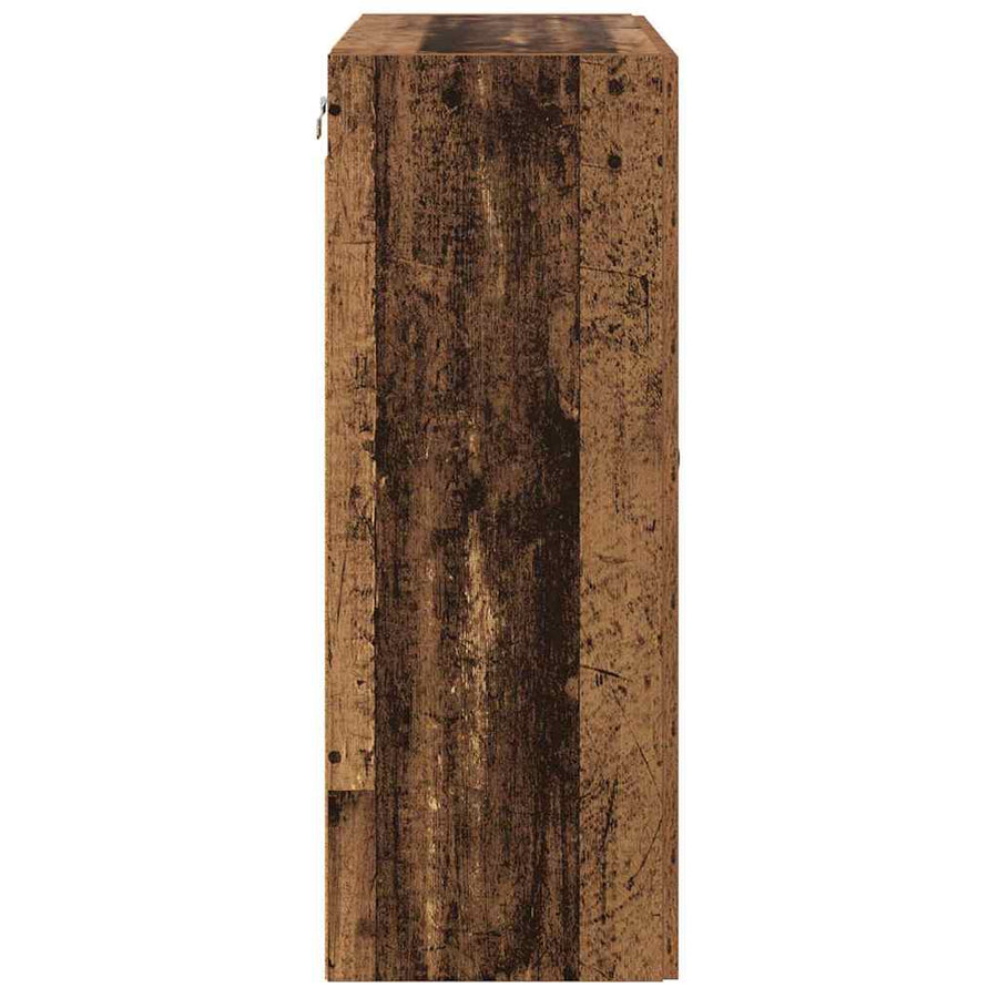 Wandkasten 2 pcs Oud Hout 69,5 x 34 x 90 cm Bewerkt hout