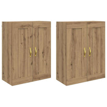 Wandkasten 2 pcs Artisan Eiken 69,5 x 34 x 90 cm Bewerkt hout