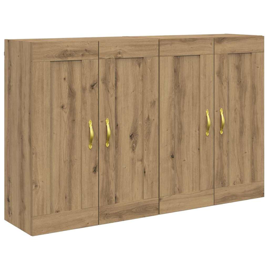 Wandkasten 2 pcs Artisan Eiken 69,5 x 34 x 90 cm Bewerkt hout
