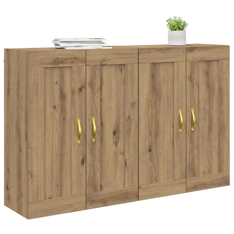 Wandkasten 2 pcs Artisan Eiken 69,5 x 34 x 90 cm Bewerkt hout