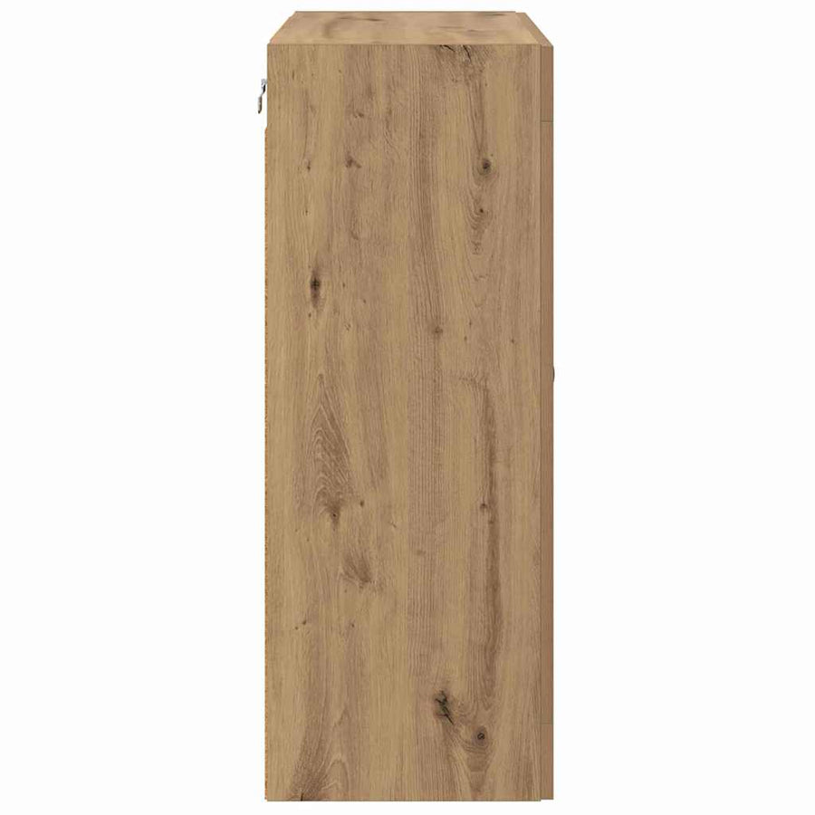 Wandkasten 2 pcs Artisan Eiken 69,5 x 34 x 90 cm Bewerkt hout