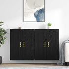 Wandkast 69,5x34x90 cm zwart eiken