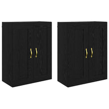 Wandkasten 2 pcs Zwart Eiken 69,5 x 34 x 90 cm Bewerkt hout