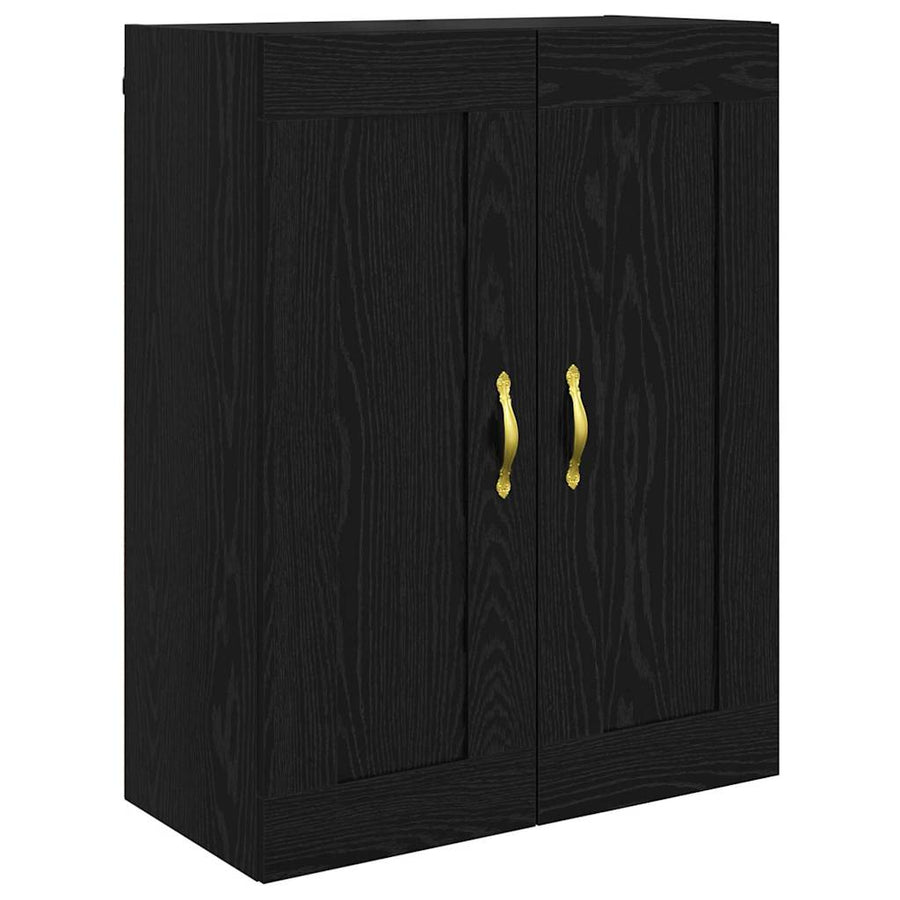 Wandkasten 2 pcs Zwart Eiken 69,5 x 34 x 90 cm Bewerkt hout