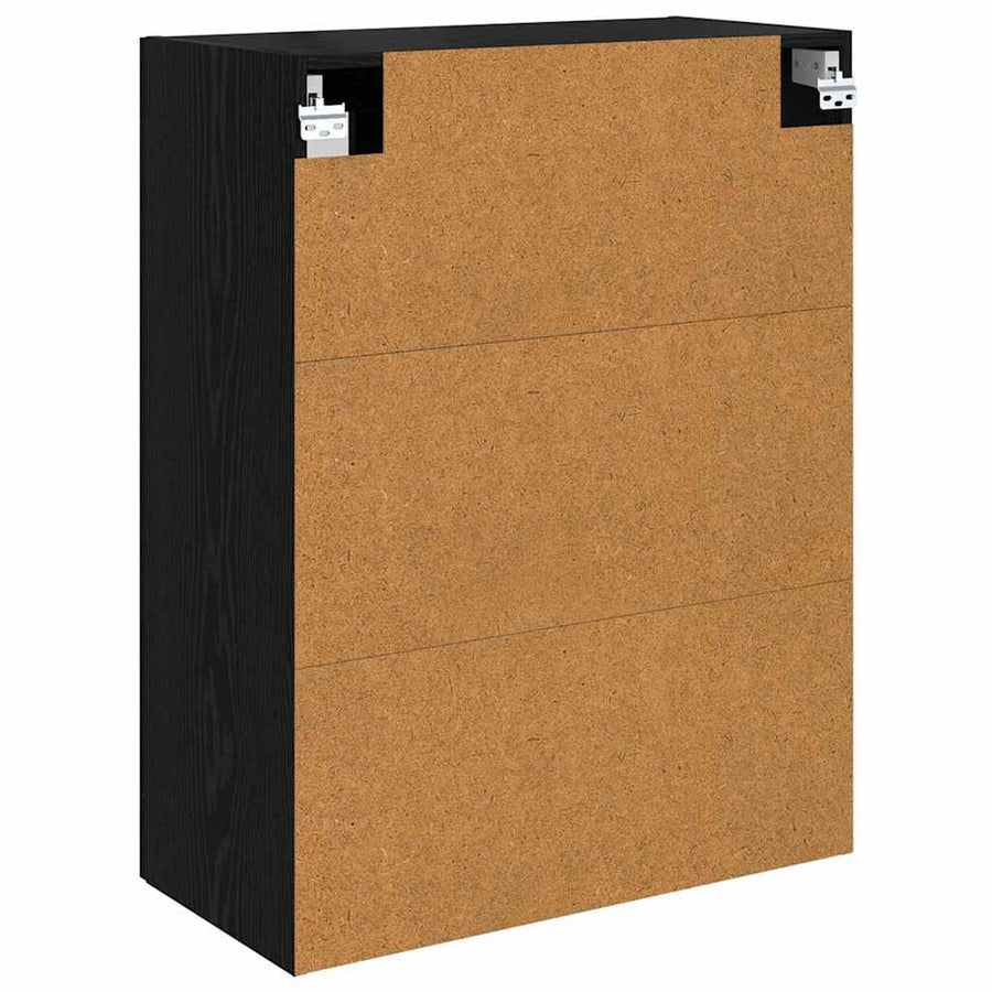 Wandkasten 2 pcs Zwart Eiken 69,5 x 34 x 90 cm Bewerkt hout
