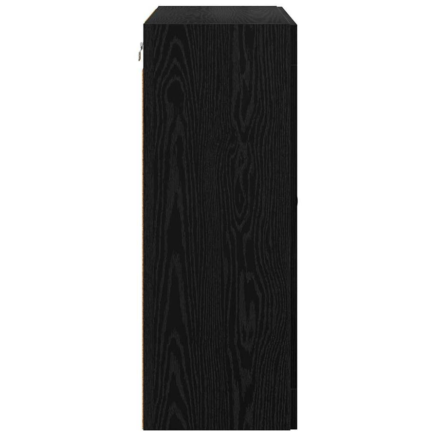 Wandkasten 2 pcs Zwart Eiken 69,5 x 34 x 90 cm Bewerkt hout