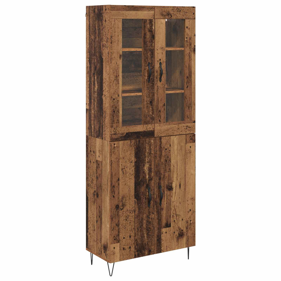 Hoge kast Oud Hout 69,5 x 34 x 180 cm Bewerkt hout