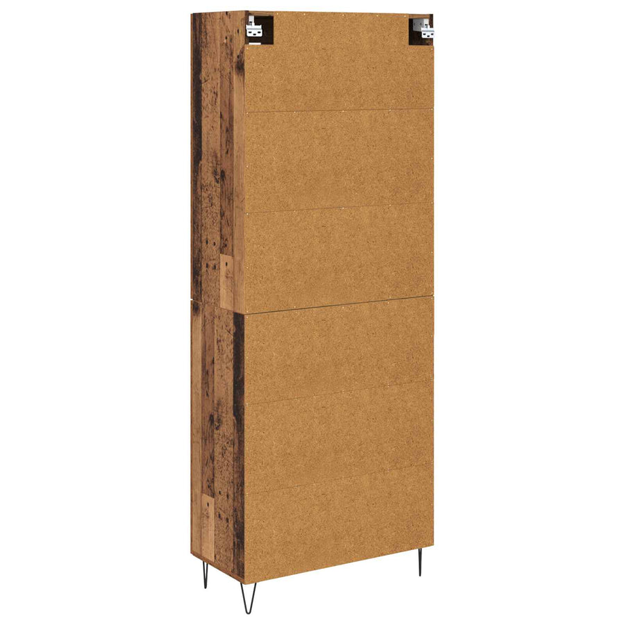 Hoge kast Oud Hout 69,5 x 34 x 180 cm Bewerkt hout