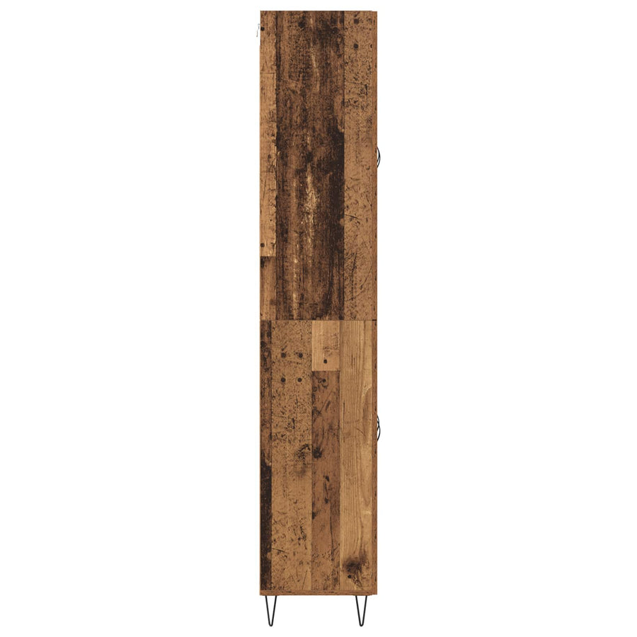 Hoge kast Oud Hout 69,5 x 34 x 180 cm Bewerkt hout