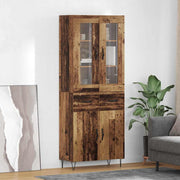 Hoge kast met lade 69,5x34x90 cm bewerkt hout
