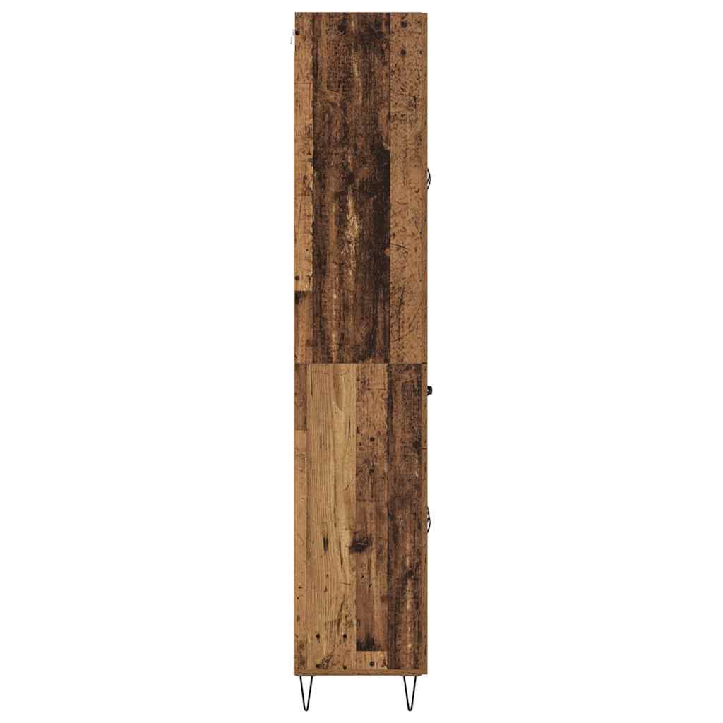 Highboard met lade Oud Hout 69,5 x 34 x 180 cm Bewerkt hout