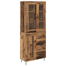 Highboard met lade Oud Hout 69,5 x 34 x 180 cm Bewerkt hout