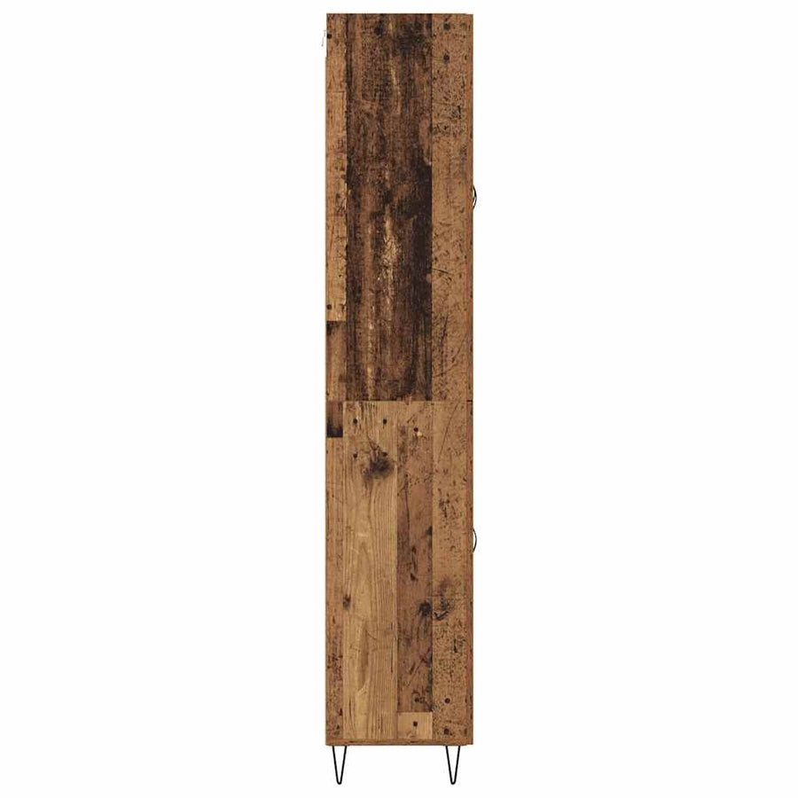 Highboard met lade Oud Hout 69,5 x 34 x 180 cm Bewerkt hout
