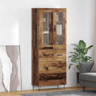 Hoge kast met lade 69,5x34x90 cm bewerkt hout