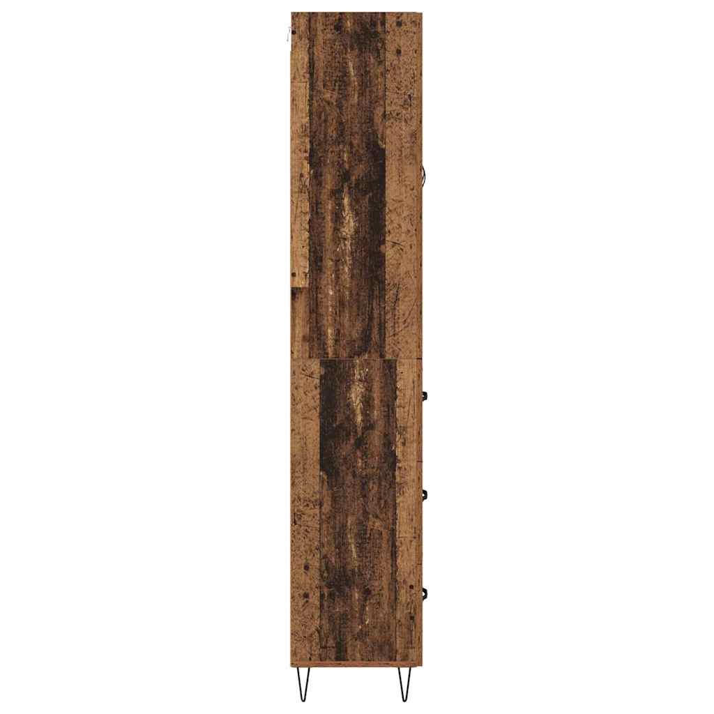 Highboard met lade Oud Hout 69,5 x 34 x 180 cm Bewerkt hout