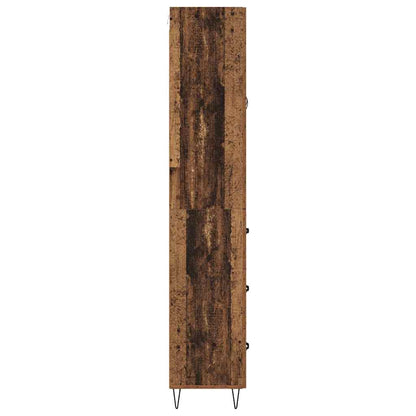 Highboard met lade Oud Hout 69,5 x 34 x 180 cm Bewerkt hout