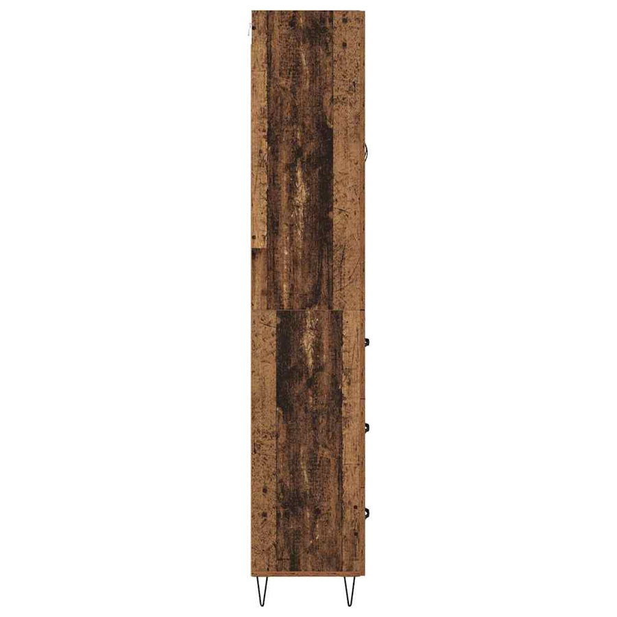 Highboard met lade Oud Hout 69,5 x 34 x 180 cm Bewerkt hout