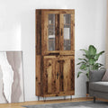 Hoge kast Oud Hout 69,5 x 34 x 90 cm Bewerkt hout