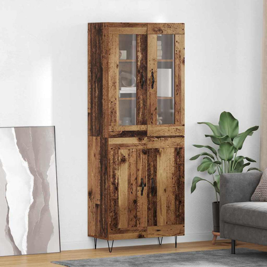 Highboard Oud Hout 69,5 x 34 x 180 cm Bewerkt hout