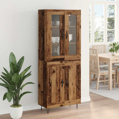 Highboard Oud Hout 69,5 x 34 x 180 cm Bewerkt hout