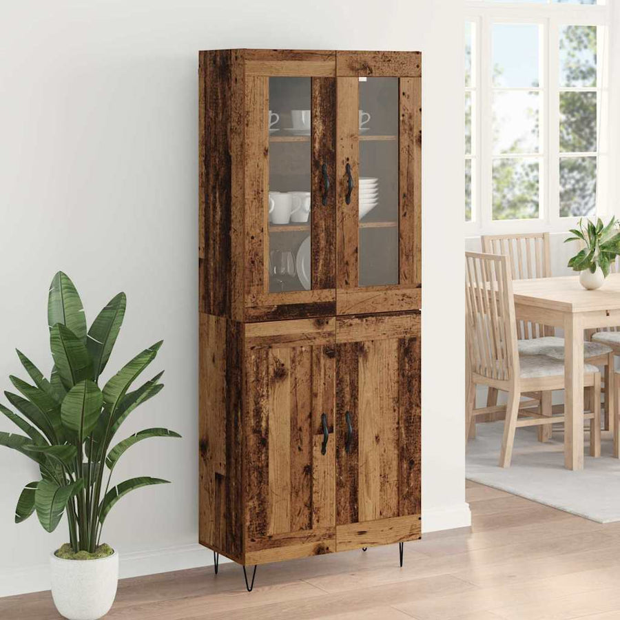 Highboard Oud Hout 69,5 x 34 x 180 cm Bewerkt hout